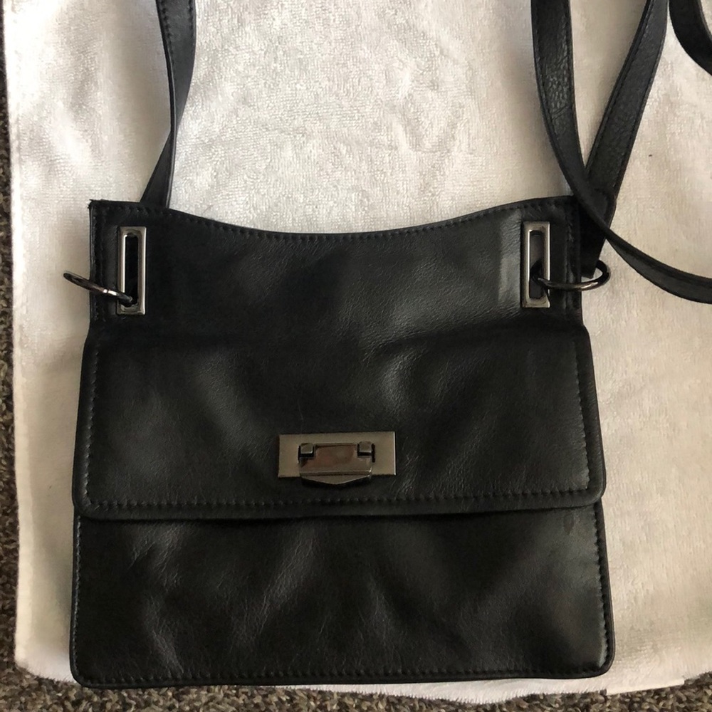 Black leather crossbody
